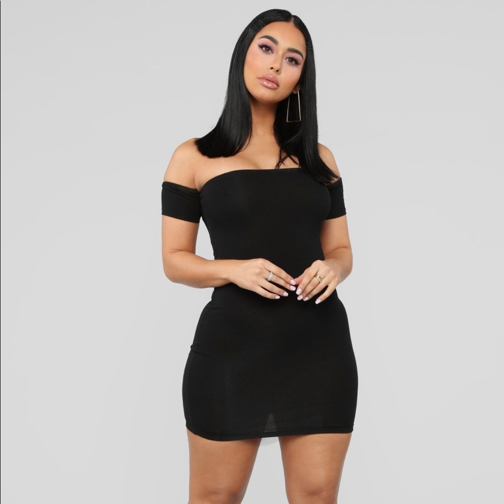Black off the shoulder dress